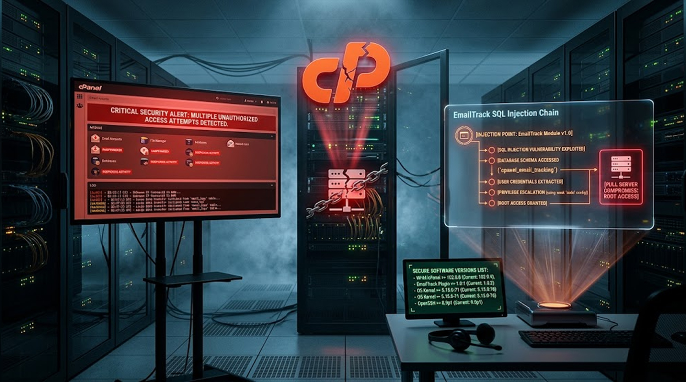 cPanel EmailTrack Flaw Lets One Account Own the Server
