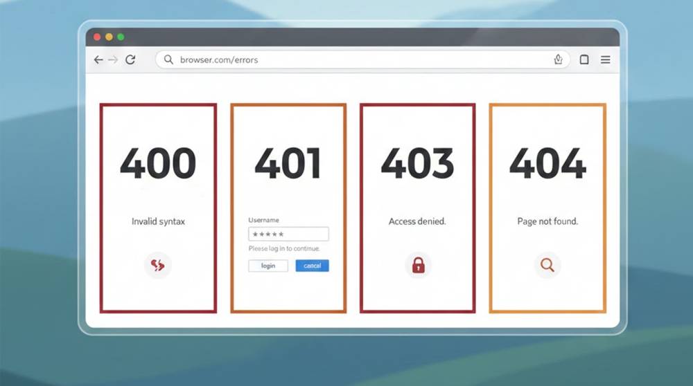 4xx Client Errors: 400 401 403 404