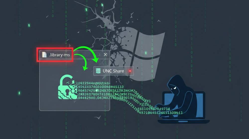 Windows NTLM Hash Leak via .library-ms Spoofing