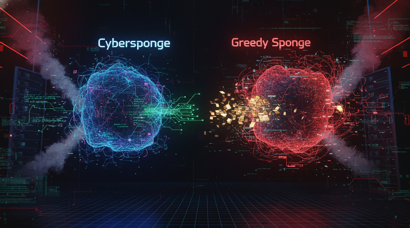 Cybersponge vs Greedy Sponge: Two Evolving Threats