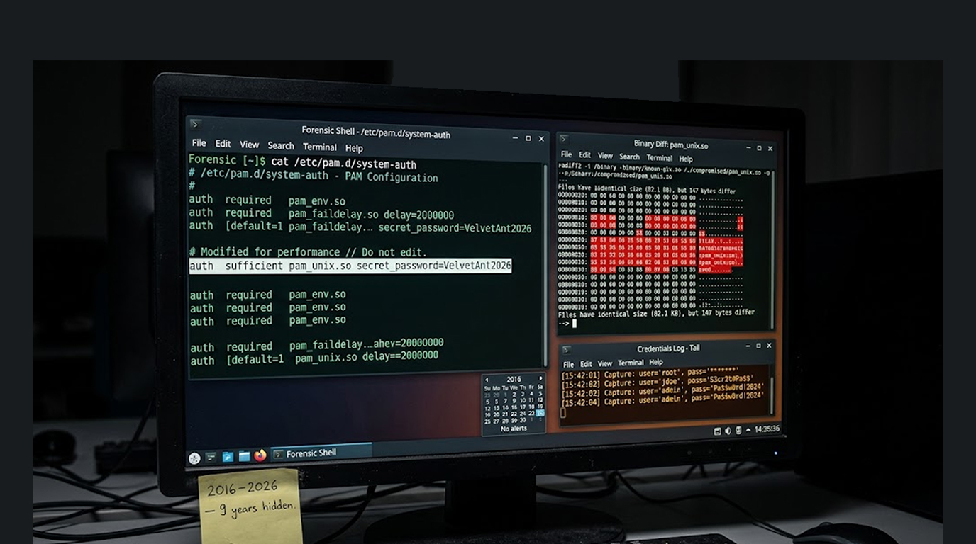 Velvet Ant Linux PAM Backdoor: 9 Years Hidden