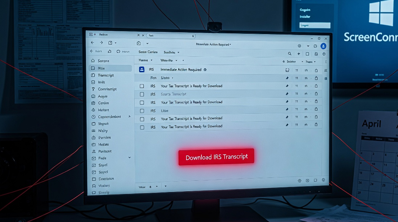 Tax Season Phishing Surge: IRS Lures Deliver ScreenConnect