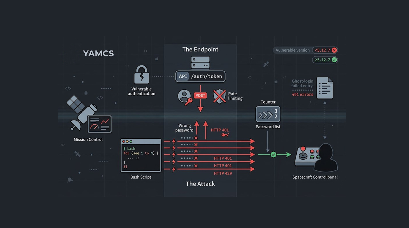 YAMCS No Rate Limiting Allows Brute Force Attacks