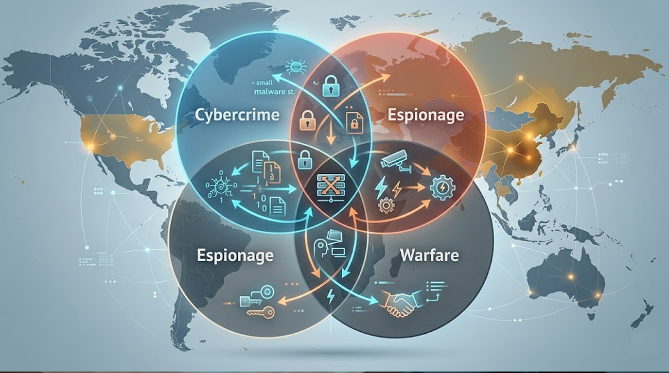 The Blurring Line Between Cybercrime, Espionage & Warfare